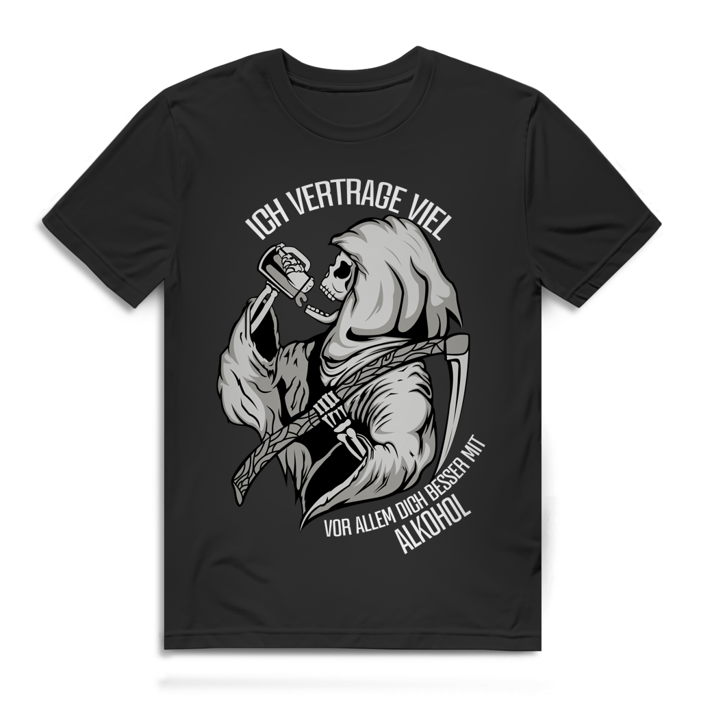 Herren Premium Bio T-Shirt Ich vertrage viel. Vor allem dich besser mit Alkohol