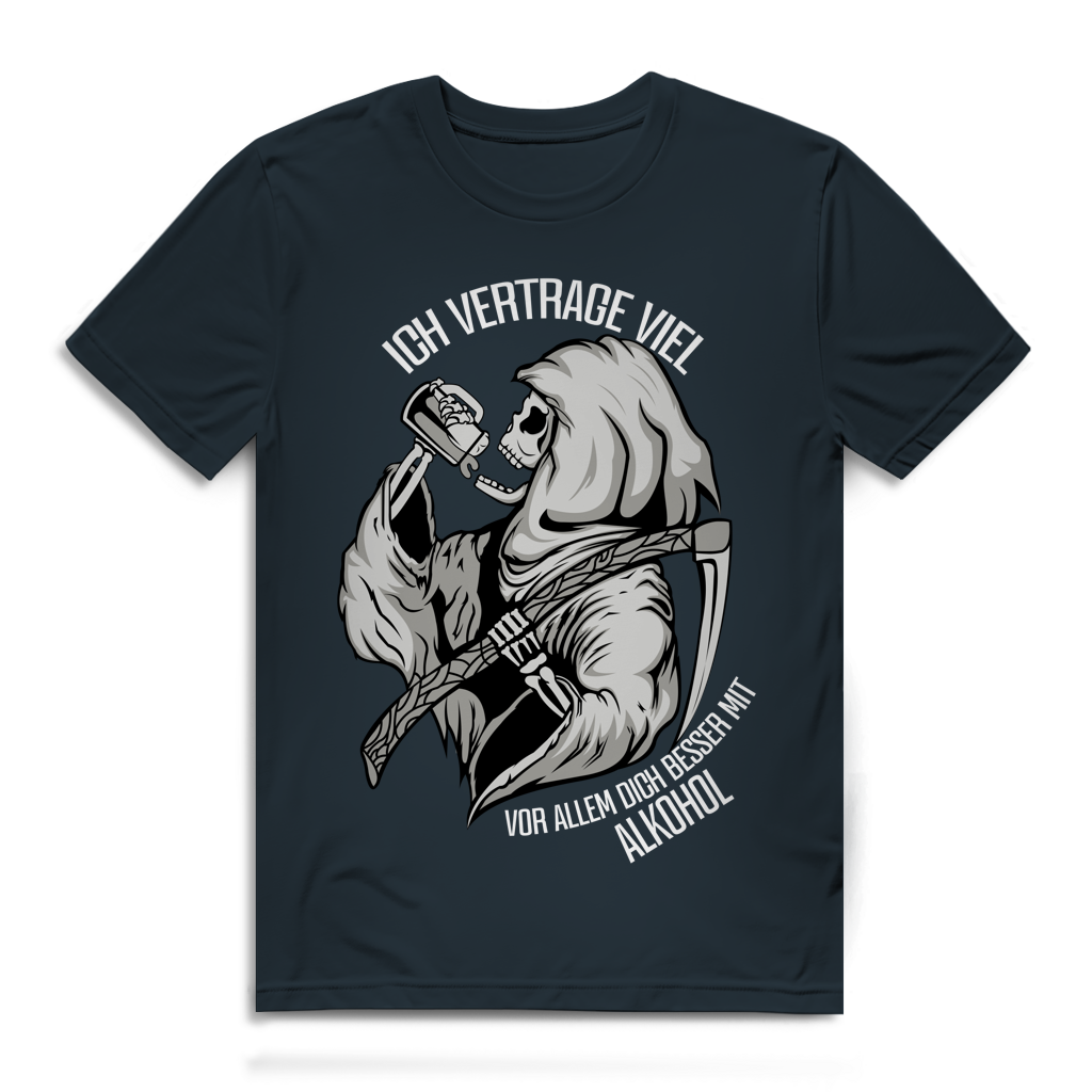 Herren Premium Bio T-Shirt Ich vertrage viel. Vor allem dich besser mit Alkohol