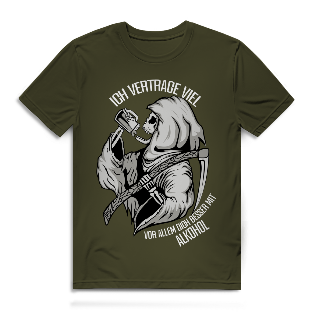 Herren Premium Bio T-Shirt Ich vertrage viel. Vor allem dich besser mit Alkohol