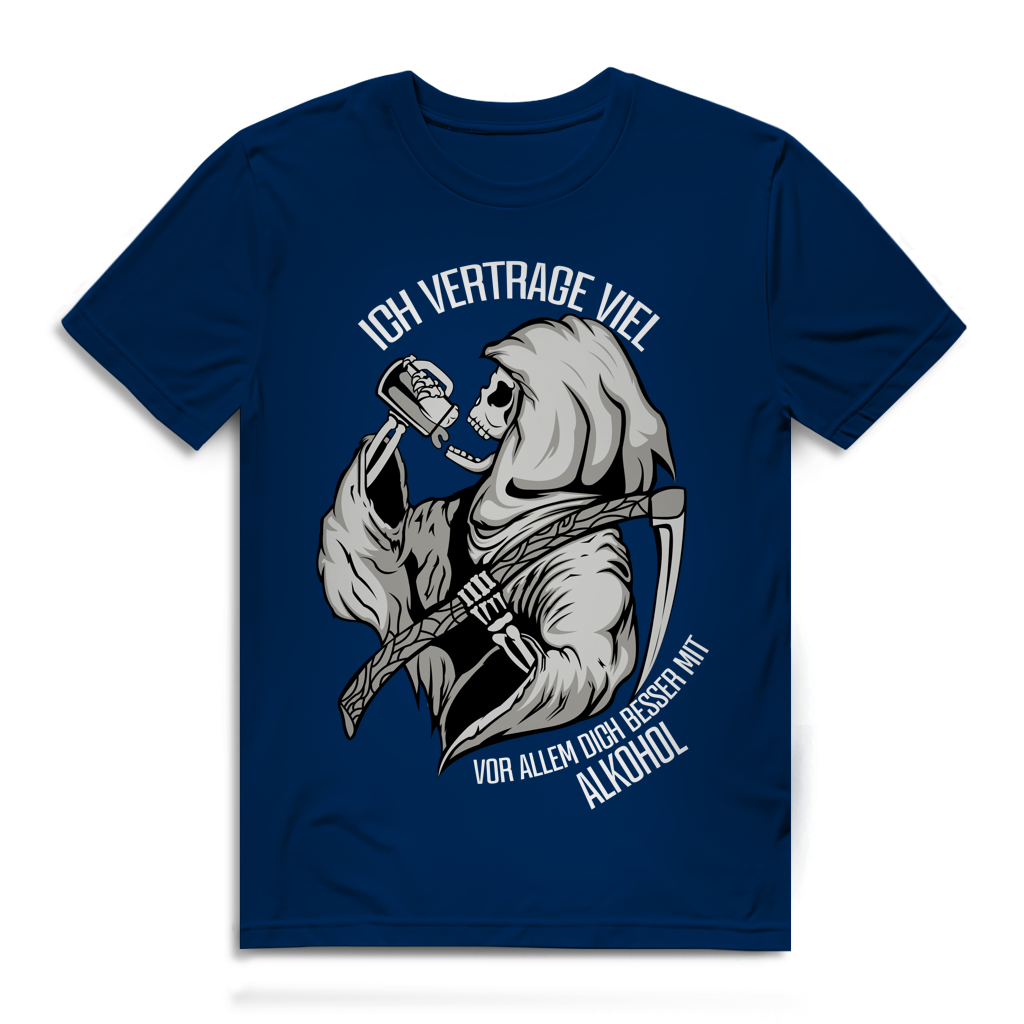 Herren Premium Bio T-Shirt Ich vertrage viel. Vor allem dich besser mit Alkohol