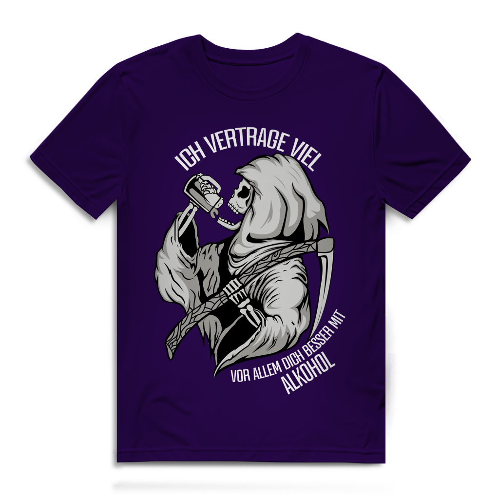 Herren Premium Bio T-Shirt Ich vertrage viel. Vor allem dich besser mit Alkohol