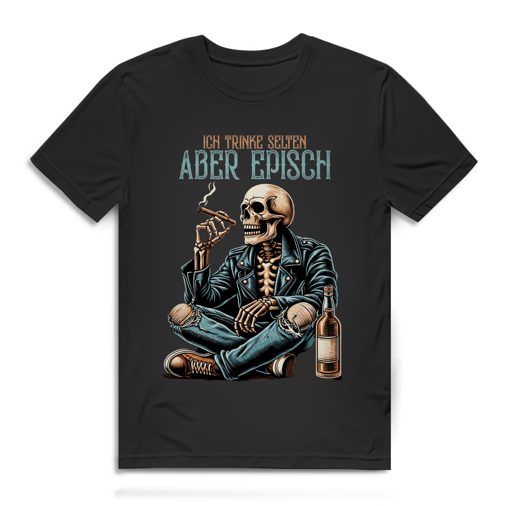 Herren Premium Bio T-Shirt Ich trinke selten. Aber episch