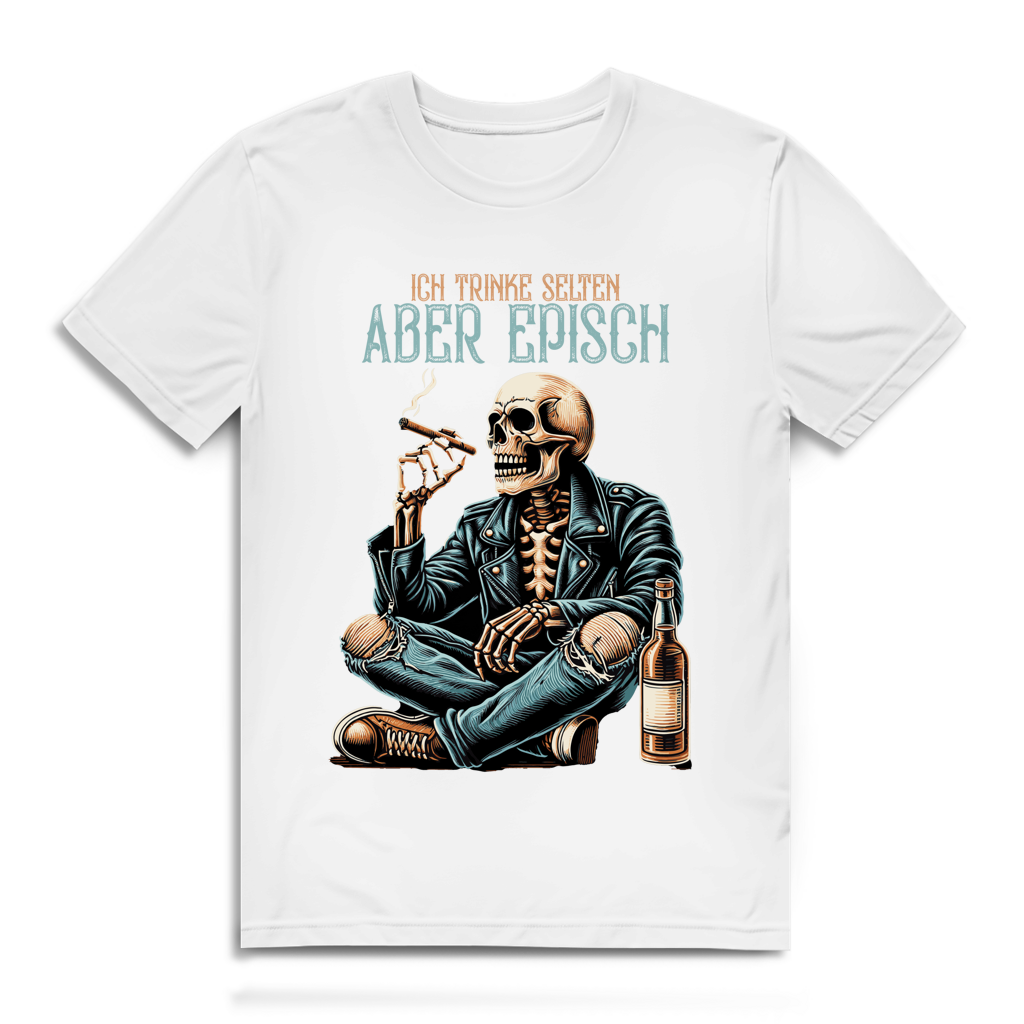 Herren Premium Bio T-Shirt Ich trinke selten. Aber episch