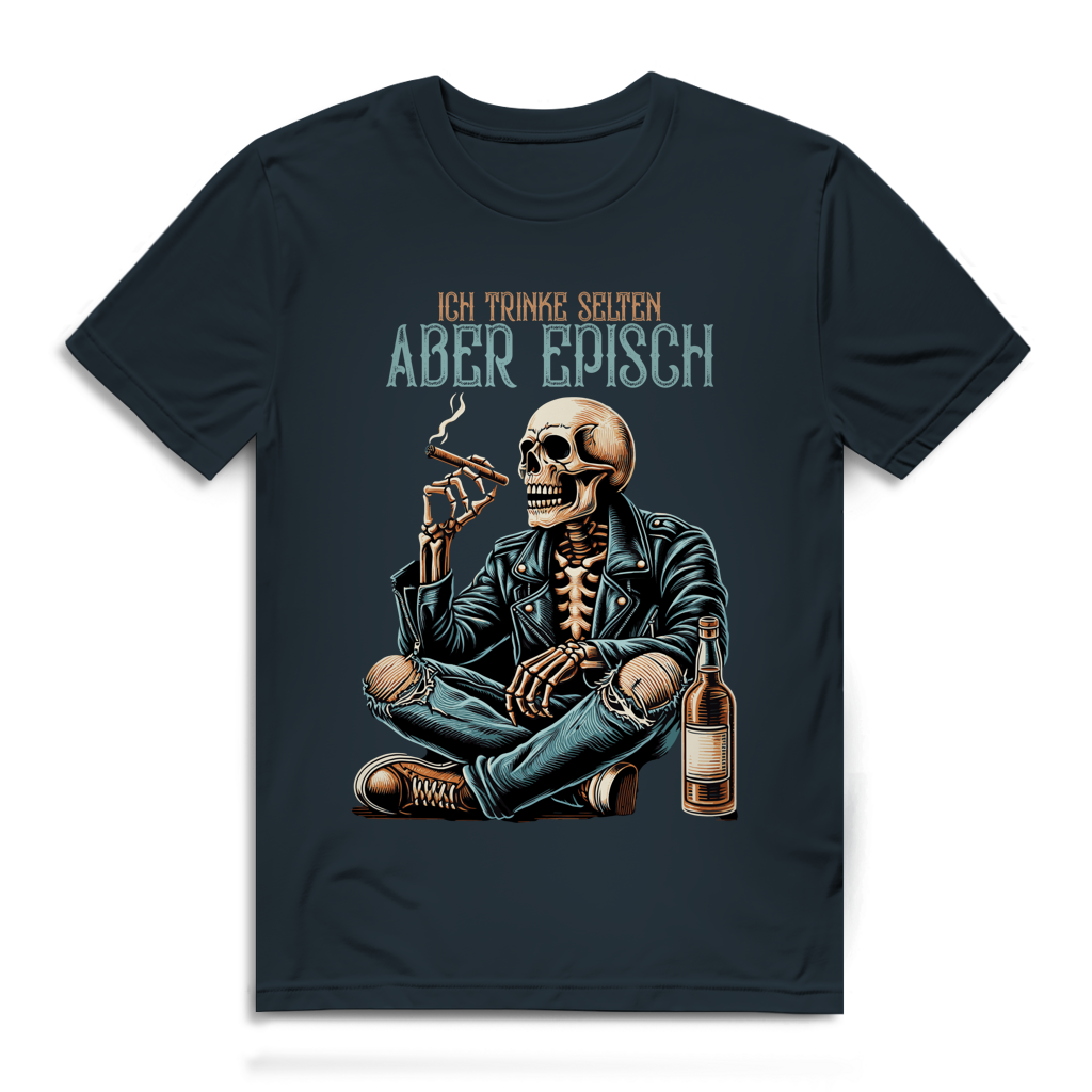 Herren Premium Bio T-Shirt Ich trinke selten. Aber episch