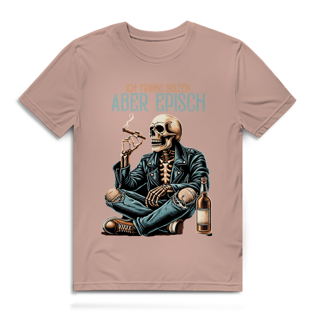 Herren Premium Bio T-Shirt Ich trinke selten. Aber episch