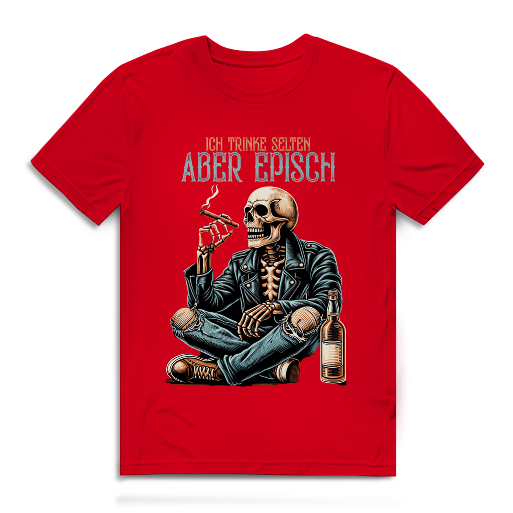 Herren Premium Bio T-Shirt Ich trinke selten. Aber episch