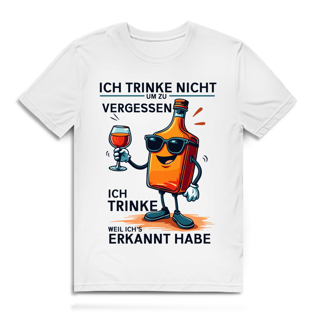 Herren Premium Bio T-Shirt Ich trinke nicht, um zu vergessen – ich trinke, weil ich's e