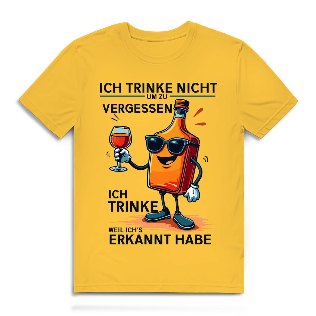 Herren Premium Bio T-Shirt Ich trinke nicht, um zu vergessen – ich trinke, weil ich's e