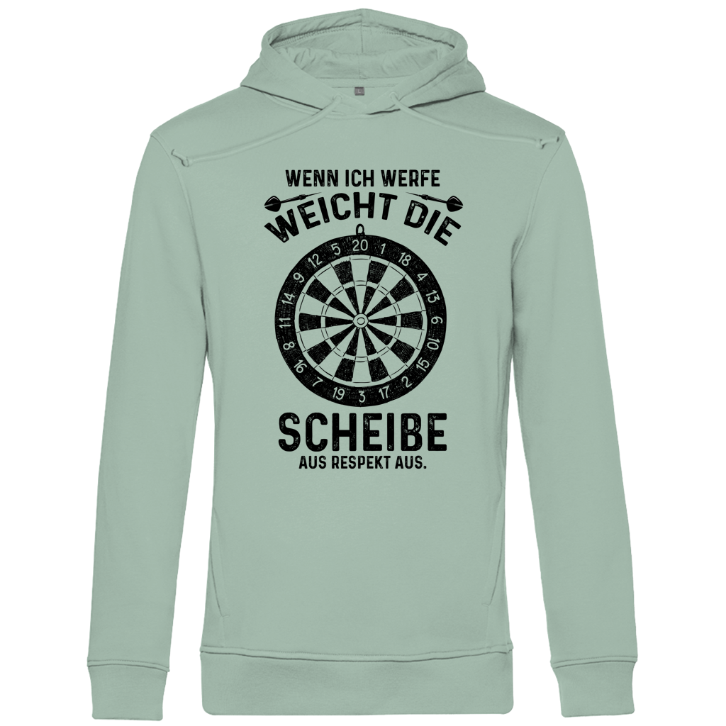 Herren Premium Bio Hoodie Wenn ich werfe weicht die Scheibe aus Respekt aus