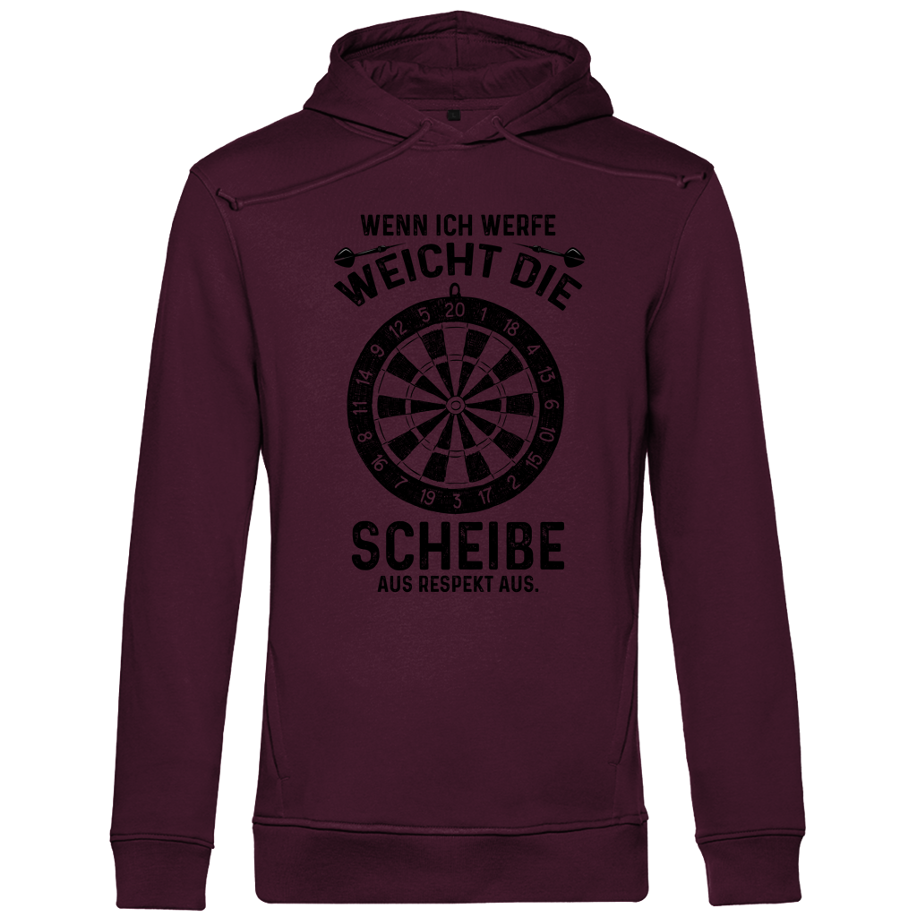 Herren Premium Bio Hoodie Wenn ich werfe weicht die Scheibe aus Respekt aus