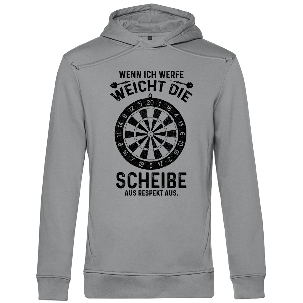 Herren Premium Bio Hoodie Wenn ich werfe weicht die Scheibe aus Respekt aus