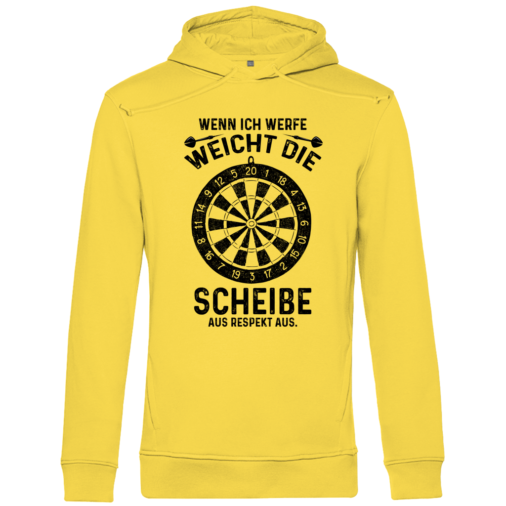 Herren Premium Bio Hoodie Wenn ich werfe weicht die Scheibe aus Respekt aus