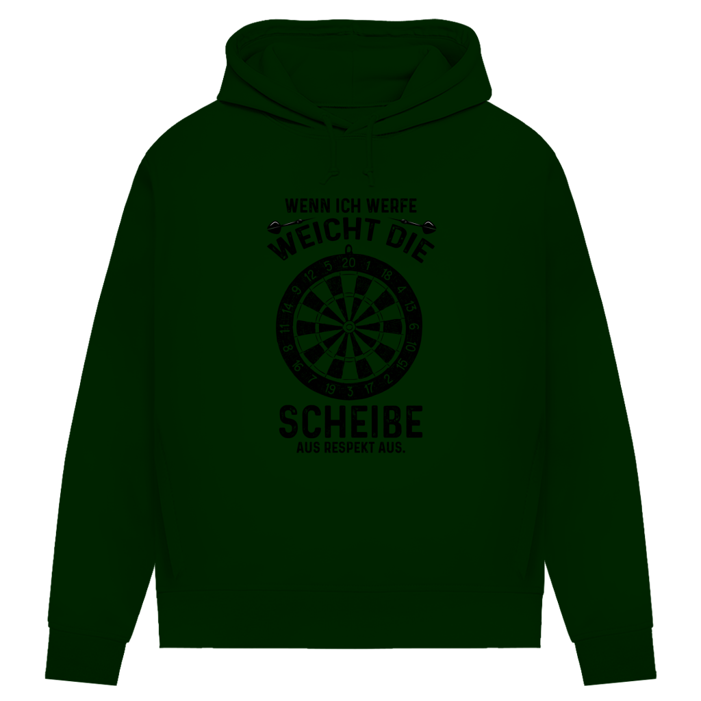 Damen Premium Bio Hoodie Wenn ich werfe weicht die Scheibe aus Respekt aus