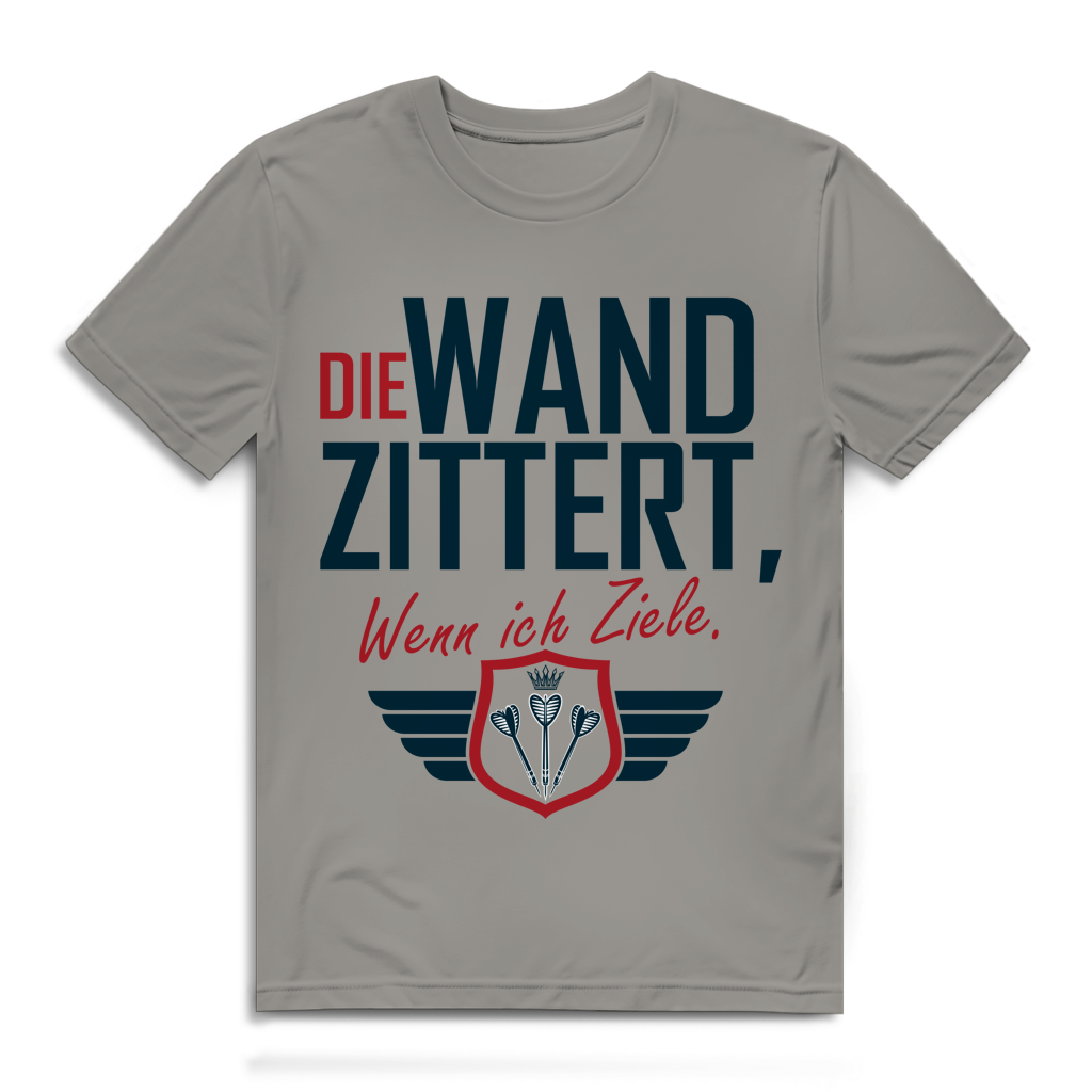 Herren Premium Bio T-Shirt Die Wand zitter wenn ich ziele