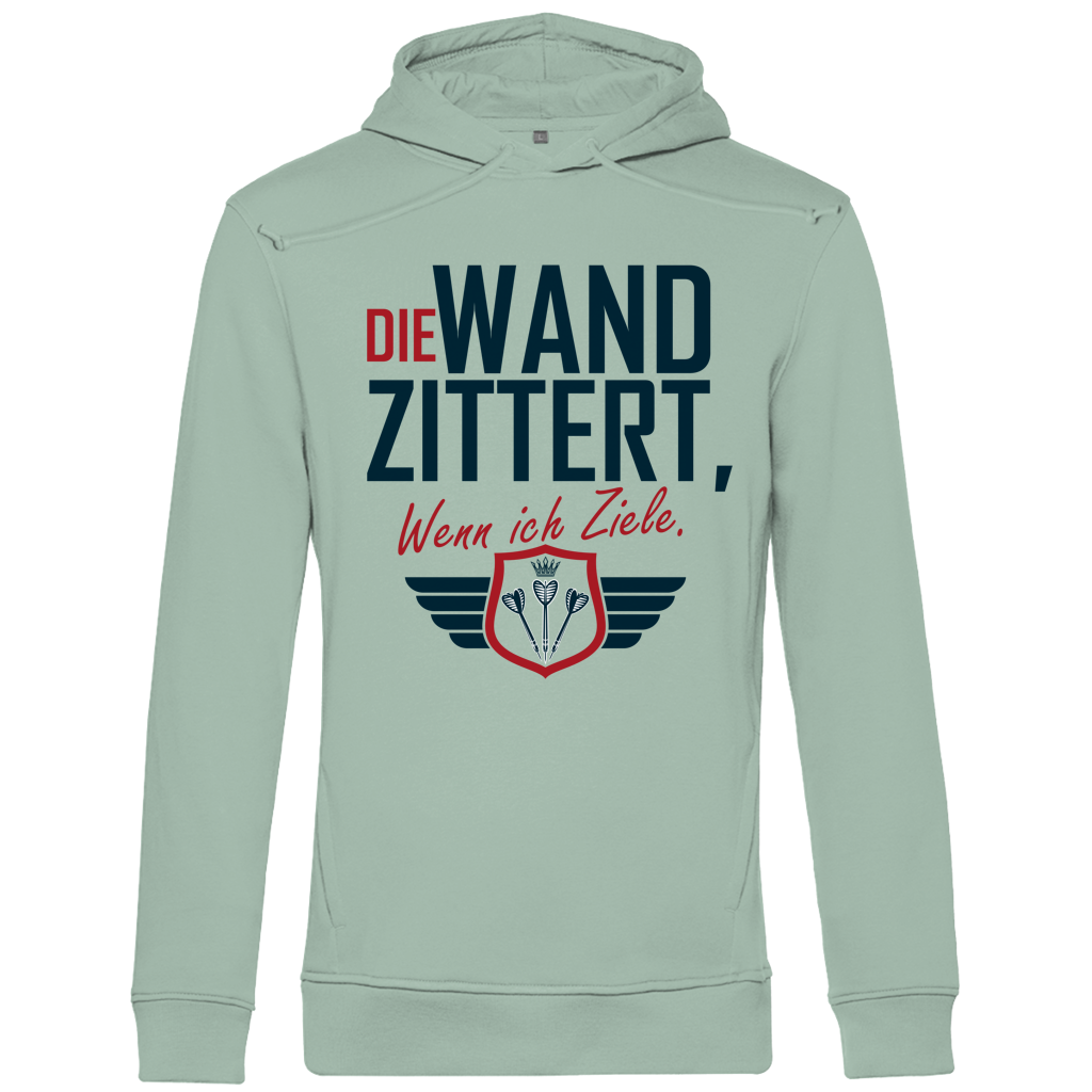 Herren Premium Bio Hoodie Die Wand zitter wenn ich ziele