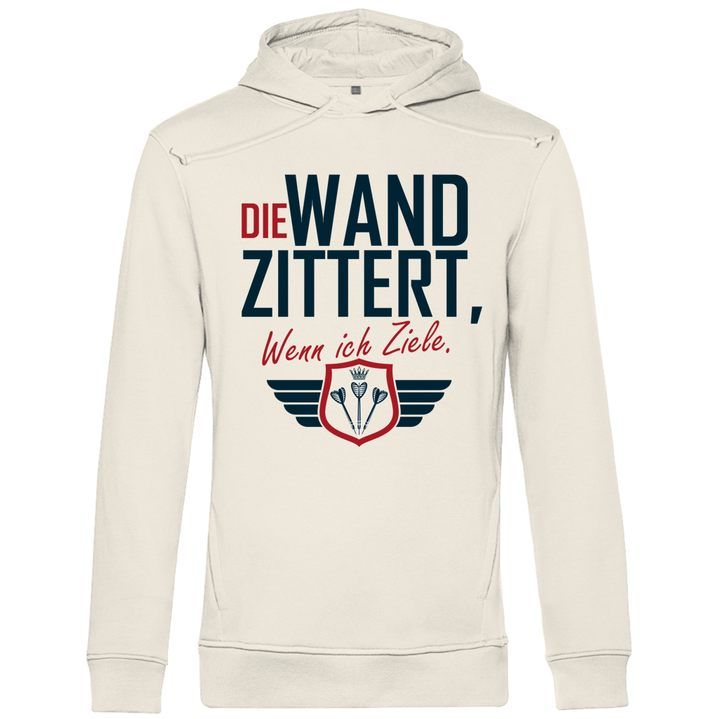 Herren Premium Bio Hoodie Die Wand zitter wenn ich ziele