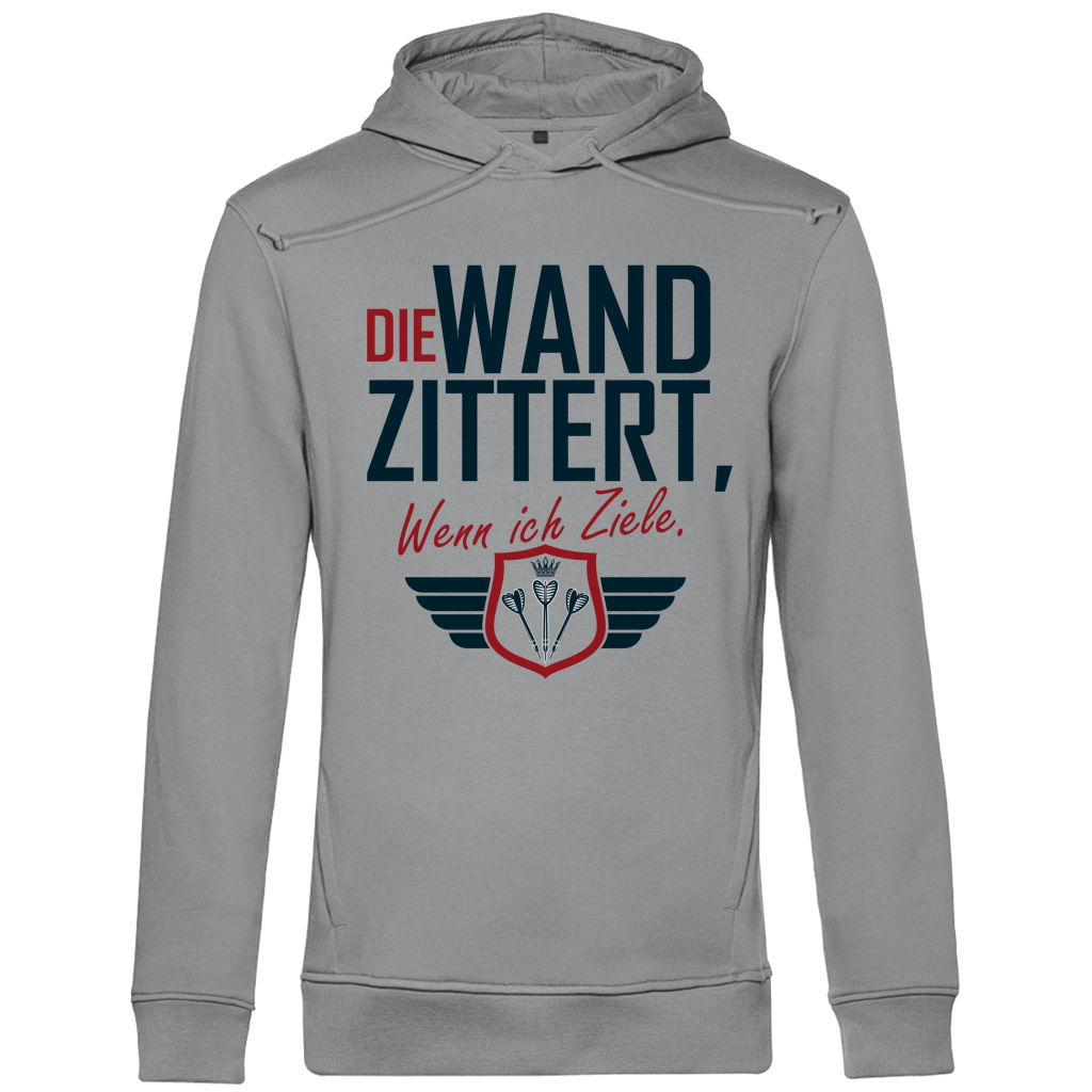 Herren Premium Bio Hoodie Die Wand zitter wenn ich ziele