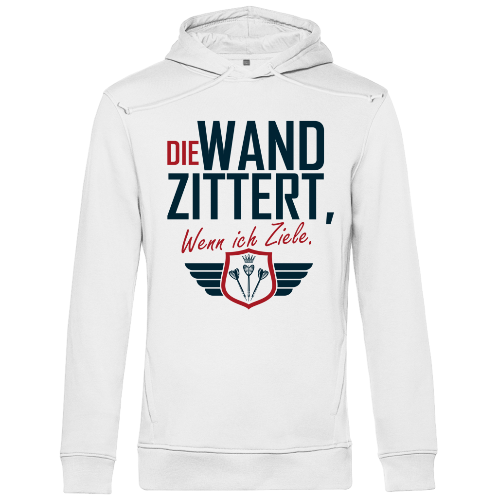Herren Premium Bio Hoodie Die Wand zitter wenn ich ziele