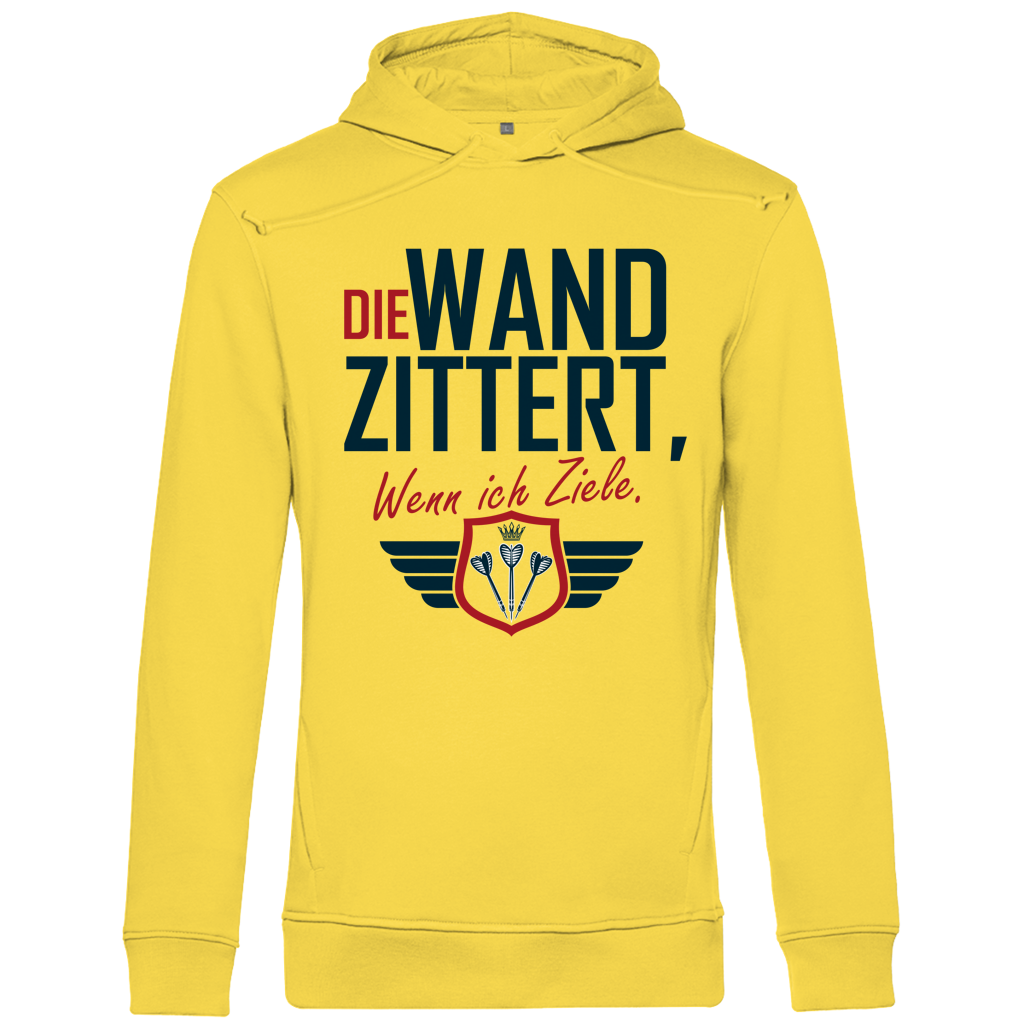 Herren Premium Bio Hoodie Die Wand zitter wenn ich ziele