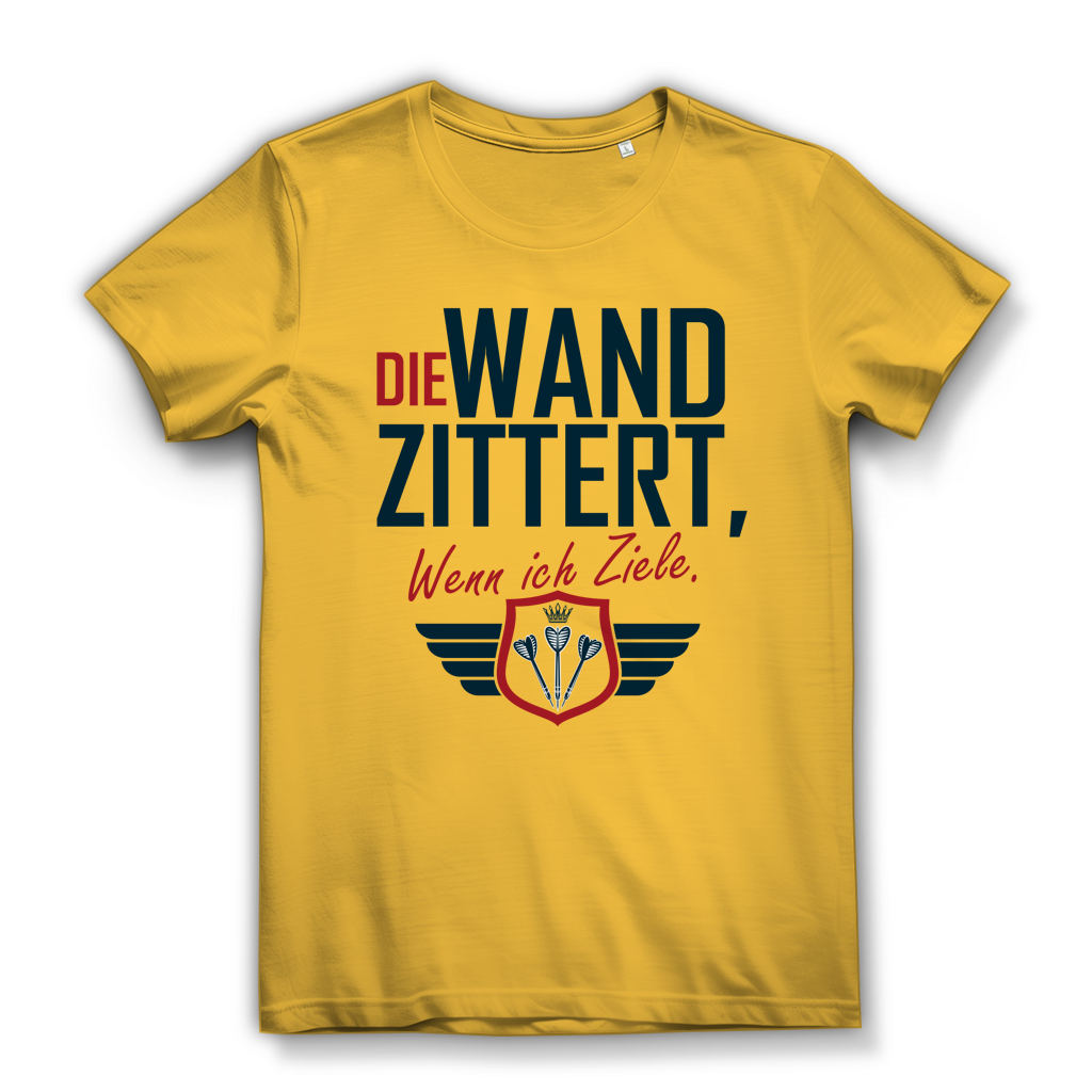 Damen Premium Bio T-Shirt Die Wand zitter wenn ich ziele