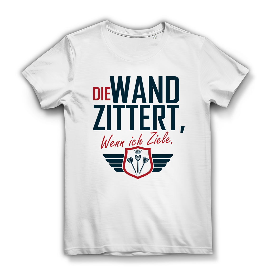 Damen Premium Bio T-Shirt Die Wand zitter wenn ich ziele