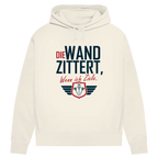 Damen Premium Bio Hoodie Die Wand zitter wenn ich ziele