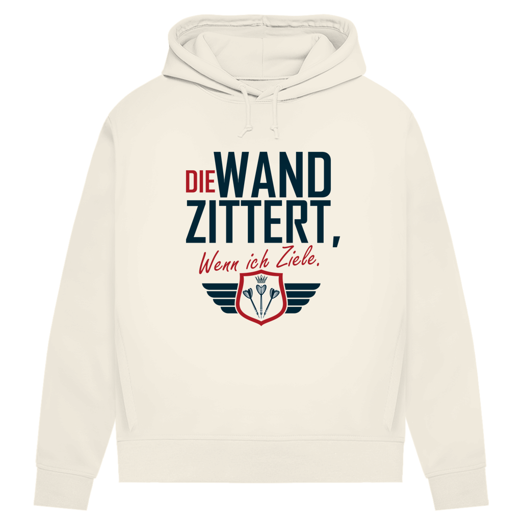 Damen Premium Bio Hoodie Die Wand zitter wenn ich ziele