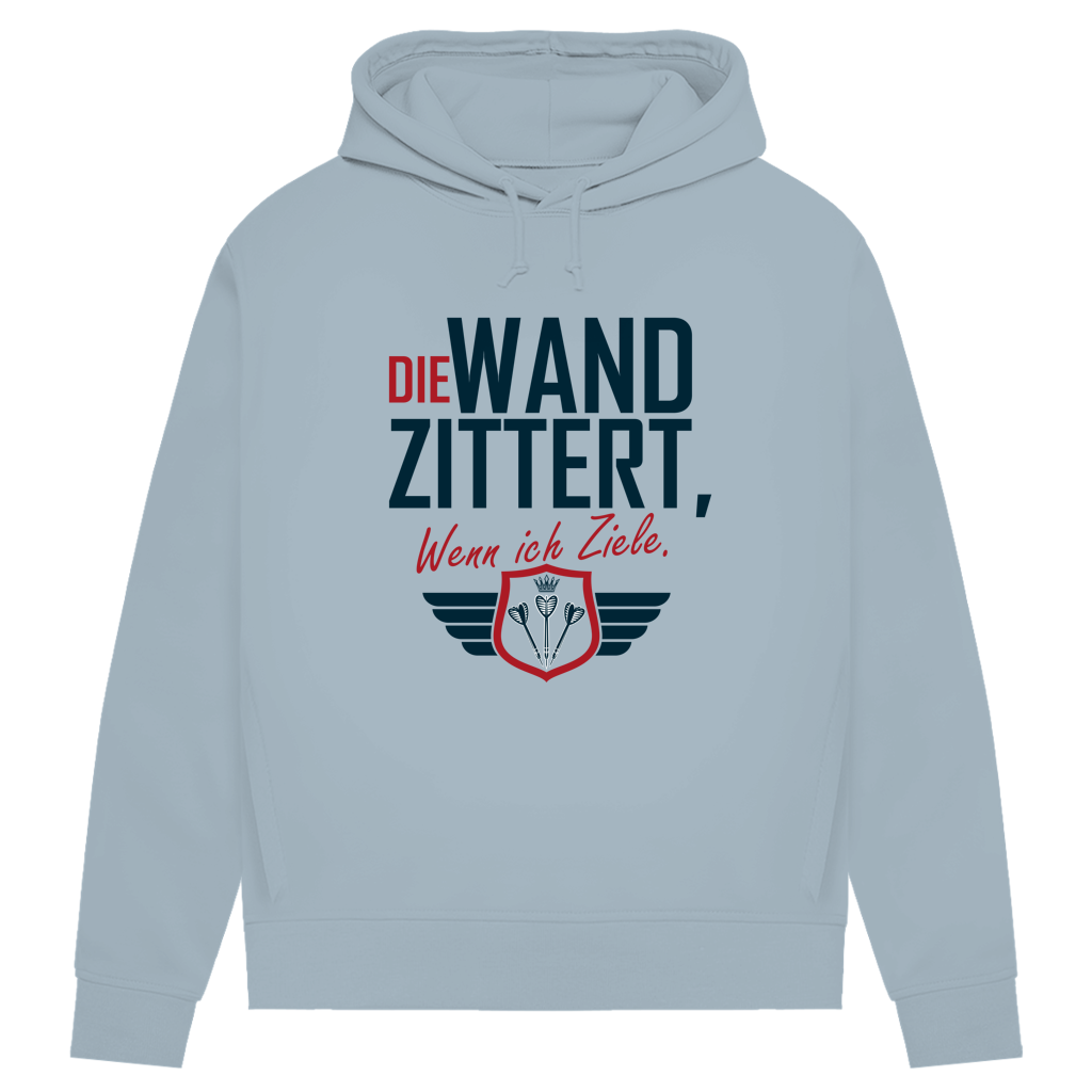 Damen Premium Bio Hoodie Die Wand zitter wenn ich ziele