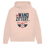 Damen Premium Bio Hoodie Die Wand zitter wenn ich ziele