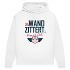 Damen Premium Bio Hoodie Die Wand zitter wenn ich ziele