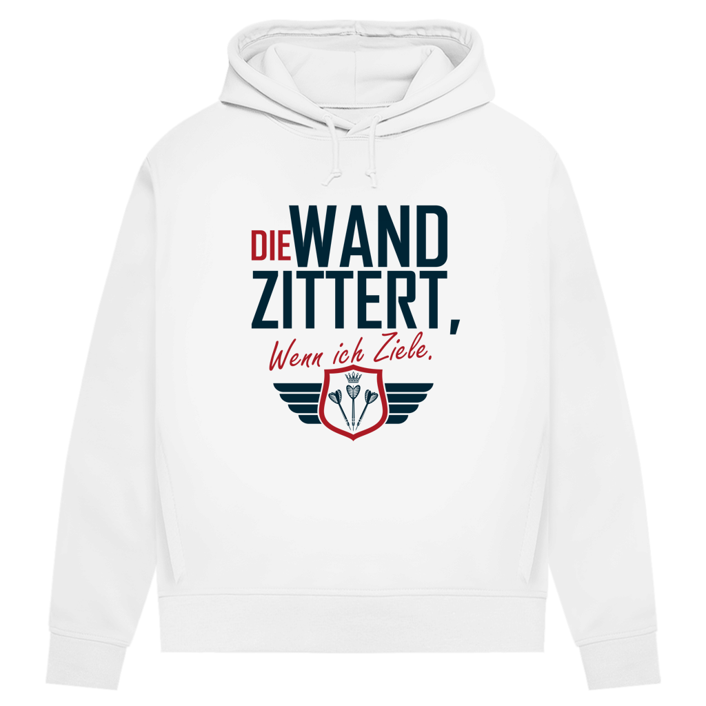 Damen Premium Bio Hoodie Die Wand zitter wenn ich ziele