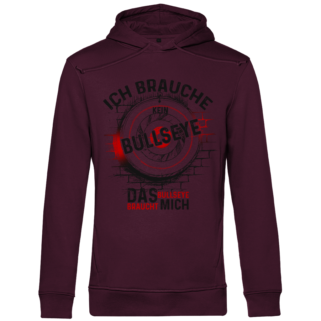 Herren Premium Bio Hoodie Ich brauche kein Bullseye  Das Bullseye braucht mich