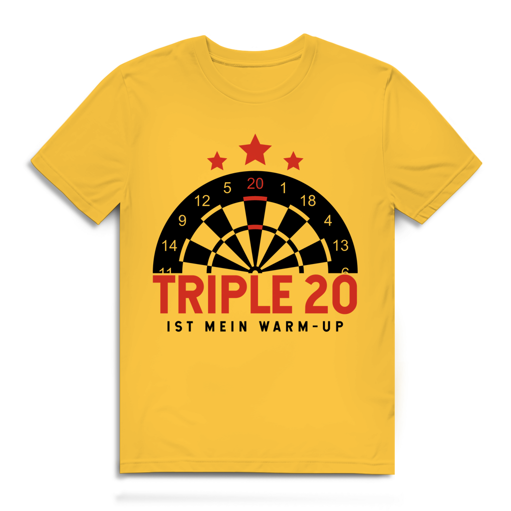 Herren Premium Bio T-Shirt Triple 20 ist mein Warm-up