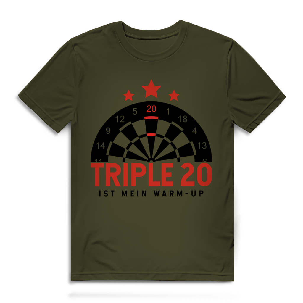 Herren Premium Bio T-Shirt Triple 20 ist mein Warm-up