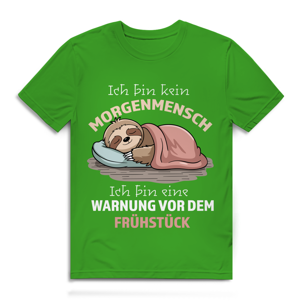 Herren Premium Bio T-Shirt Ich bin kein Morgenmensch. Ich bin eine Warnung vor dem Früh