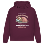 Damen Premium Bio Hoodie Ich bin kein Morgenmensch. Ich bin eine Warnung vor dem Früh