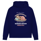 Damen Premium Bio Hoodie Ich bin kein Morgenmensch. Ich bin eine Warnung vor dem Früh