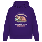 Damen Premium Bio Hoodie Ich bin kein Morgenmensch. Ich bin eine Warnung vor dem Früh