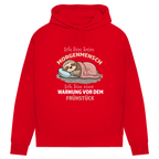Damen Premium Bio Hoodie Ich bin kein Morgenmensch. Ich bin eine Warnung vor dem Früh