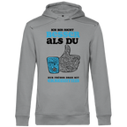 Herren Premium Bio Hoodie Ich bin nicht besser als du. Nur früher dran mit Erkenntnis