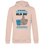 Herren Premium Bio Hoodie Ich bin nicht besser als du. Nur früher dran mit Erkenntnis