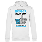 Herren Premium Bio Hoodie Ich bin nicht besser als du. Nur früher dran mit Erkenntnis