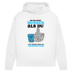 Damen Premium Bio Hoodie Ich bin nicht besser als du. Nur früher dran mit Erkenntnis