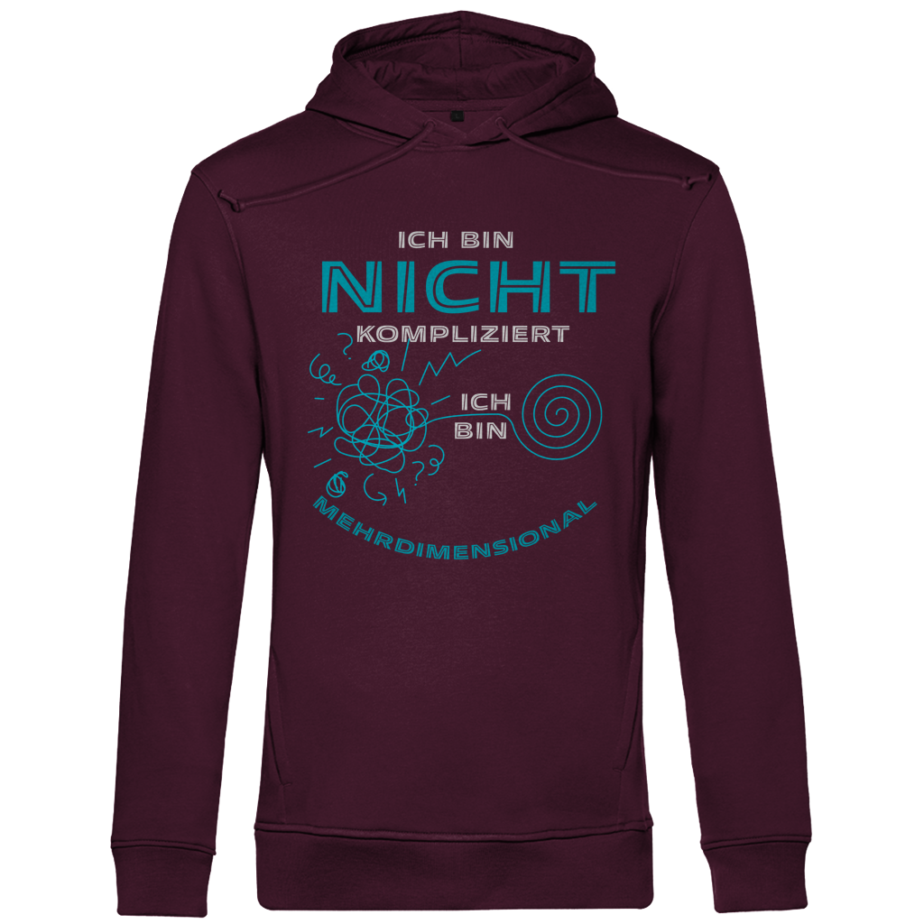Herren Premium Bio Hoodie Ich bin nicht kompliziert. Ich bin mehrdimensional