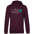 Herren Premium Bio Hoodie Wenn ich falle, stolpert die Welt mit