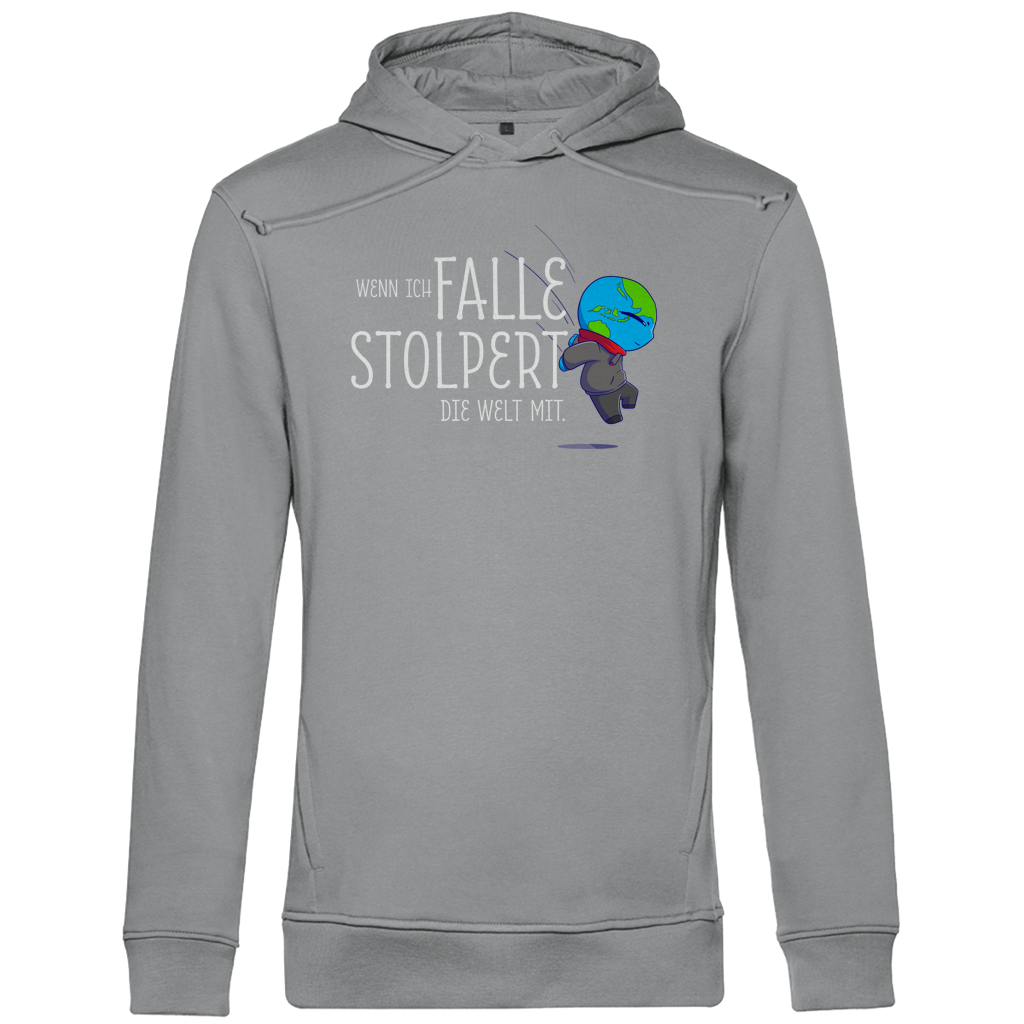 Herren Premium Bio Hoodie Wenn ich falle, stolpert die Welt mit