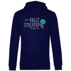 Herren Premium Bio Hoodie Wenn ich falle, stolpert die Welt mit
