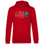Herren Premium Bio Hoodie Wenn ich falle, stolpert die Welt mit
