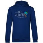 Herren Premium Bio Hoodie Wenn ich falle, stolpert die Welt mit