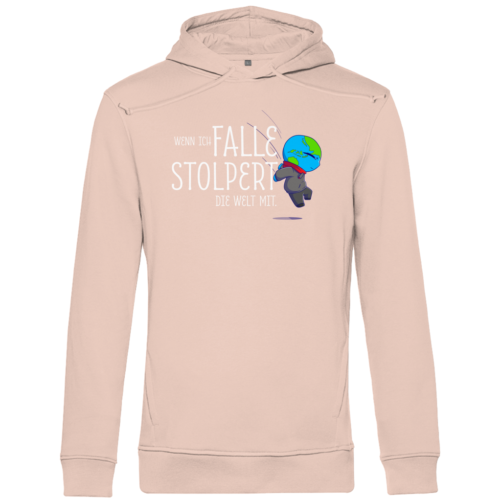 Herren Premium Bio Hoodie Wenn ich falle, stolpert die Welt mit